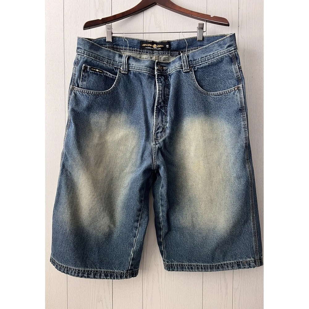 Jordan Craig BAGGY Y2K Denim Shorts Long Shorts Faded Denim Men's 40